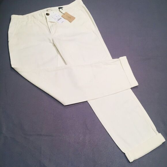 J. CREW   NWT  CREAM COLOR SUNWASHED SLIM CHINO - Picture 3 of 8